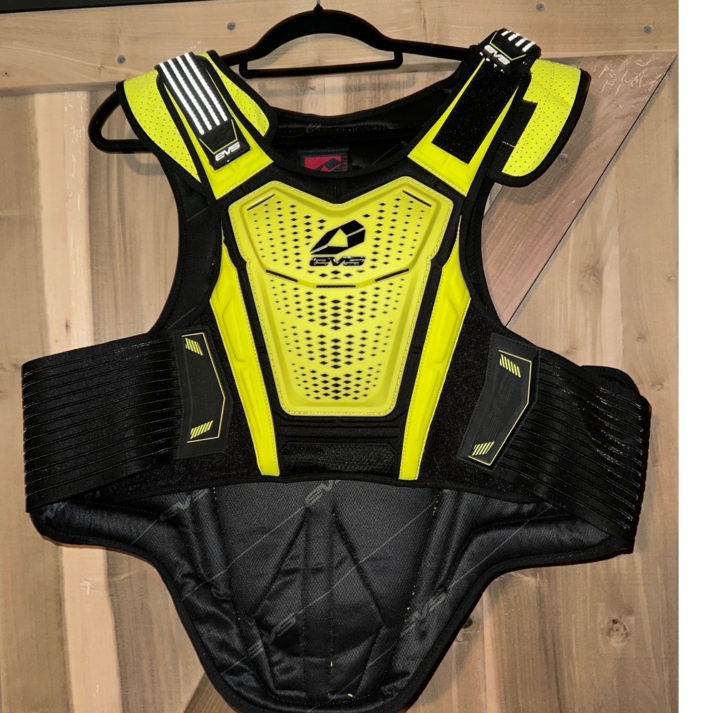 EVS Street Vex Chest Protector Hi-Vis Yellow Black L/XL Motorbike Armor Vest